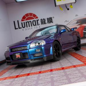 1:18 large Nissan GT-R34 SKYLINE alloy car model ornaments super-running acousto-optic pull-back children's toys can be opened
