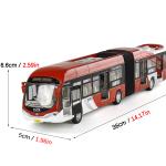 1: 32 Alloy Simulation Double Articulated Bus Boy's Large Size Car Toy Drop Resistant Children's Car Model Birthday Gift