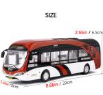 1: 32 Alloy Simulation Double Articulated Bus Boy's Large Size Car Toy Drop Resistant Children's Car Model Birthday Gift