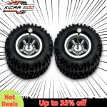 1/64 Model Car Wheels with Rubber All Terrain Tires Five Spokes Refitting Parts for Off-road Vehicle HotWheels Large Size 1 Set