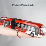 1: 32 Alloy Simulation Double Articulated Bus Boy's Large Size Car Toy Drop Resistant Children's Car Model Birthday Gift