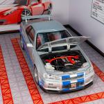 1:18 large Nissan GT-R34 SKYLINE alloy car model ornaments super-running acousto-optic pull-back children's toys can be opened