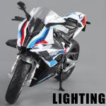 New 1:9 S1000RR Large Size Simulation Alloy Motorcycle Model Shock Absorbers Carrying Lighting Collection Toy Car Kid Gift