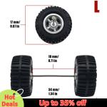 1/64 Model Car Wheels with Rubber All Terrain Tires Five Spokes Refitting Parts for Off-road Vehicle HotWheels Large Size 1 Set