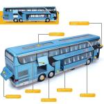Bus children's toy bus large double-decker sightseeing bus simulation alloy door model car model