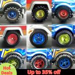 1/64 Model Car Wheels with Rubber All Terrain Tires Five Spokes Refitting Parts for Off-road Vehicle HotWheels Large Size 1 Set