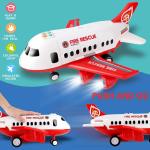 Large Passenger Aircraft Model Children's Airplane Toy Set with 5PCS Theme Alloy Car Model DIY Children's Toys Christmas Gift
