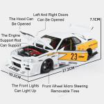 Large 1:18 GTR SKYLINE Alloy Car Diecast Model Toy Doors Opened  Sound Light Pull Back Miniature Vehcie Adult Boy Birthday Gifts