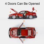 Large 1:18 GTR SKYLINE Alloy Car Diecast Model Toy Doors Opened  Sound Light Pull Back Miniature Vehcie Adult Boy Birthday Gifts