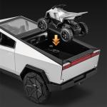 Large Size 1/24 Cybers Truck Pickup Trailer Alloy Car Model Diecast Metal Camper Van Touring Car Model Sound Light Kids Toy Gift