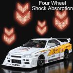 Large 1:18 GTR SKYLINE Alloy Car Diecast Model Toy Doors Opened  Sound Light Pull Back Miniature Vehcie Adult Boy Birthday Gifts