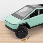 Large Size 1/24 Cybers Truck Pickup Trailer Alloy Car Model Diecast Metal Camper Van Touring Car Model Sound Light Kids Toy Gift