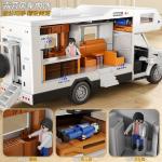 Children's New Year gift toy car upgrade luxury version multi-place movable travel camping large rv toy model