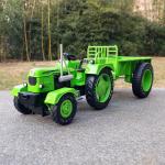 New 1: 18 Large Retro Tractor Agricultural Trailer Alloy Car Model Simulation Metal Collect Decoration Birthday Gift Toy Car