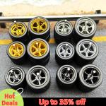1/64 Model Car Wheels with Rubber Detachable Tires Large Size Refitting Parts for Hot Wheels Matchbox D:13mm+15mm 1 Set