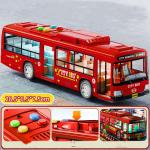 Children's Simulation Extra-Large Bus Model with Openable Doors, Lights & English Functions - a Gift Toy for Boys