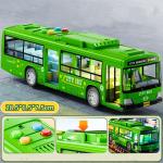Children's Simulation Extra-Large Bus Model with Openable Doors, Lights & English Functions - a Gift Toy for Boys