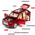 1:24 Rolls Royce Cullinan Large Size Simulation SUV Alloy Metal Car Model Pull Back Scale Car Miniatur Car A253
