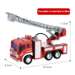 New 1:16 Simulation Fire Truck Model Large Sound Effect Light Fire Truck Ladder Truck Water Supply Truck Toy Children's Gift