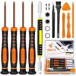 JOREST Cleaning Repair Tool Kit for PS5 PS4, with PH00 PH0 PH1 Phillips and T8 Torx Security Screwdriver set for Sony Playstation 3/4/5 Controller, Console, and Accessories, Crowbars, Tweezer, Screws