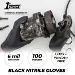 1st Choice Black Nitrile Gloves, Disposable, Latex-Free, 6 Mil, Textured, for Mechanics, Cleaning, Home, Medium Case of 1000