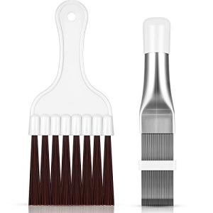 Boao Air Conditioner Condenser Fin Comb, Fin Cleaning Brush Air Conditioner Coil Cleaner Refrigerator Coil Cleaning Whisk Brush Evaporator Radiator Repair Tool(2 Pieces)