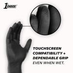 1st Choice Black Nitrile Gloves, Disposable, Latex-Free, 6 Mil, Textured, for Mechanics, Cleaning, Home, Medium Case of 1000