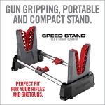 Real Avid Speed Stand | Collapsible Design, Adjustable 10" - 16" Stand for Cleaning & Maintenance | Compact, Portable Range Stand | Lightweight Vise Perfect for Hunting Rifles & Shotguns,Red