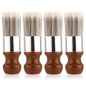 4pcs Salve Brushes for Furniture, Leather Cleaning Brush with Wood Handle and Soft Bristles Repair Cream Balm Applicator Tools for Furniture Home Leather(Salve Not Included)