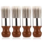 4pcs Salve Brushes for Furniture, Leather Cleaning Brush with Wood Handle and Soft Bristles Repair Cream Balm Applicator Tools for Furniture Home Leather(Salve Not Included)