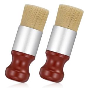 2Pcs Leather Brush, Leather Cleaning Brush with Wood Handle, Wood Sofa Repair Brushes, Salve Bruch for Furniture Home(Salve Not Include)