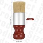 2Pcs Leather Brush, Leather Cleaning Brush with Wood Handle, Wood Sofa Repair Brushes, Salve Bruch for Furniture Home(Salve Not Include)