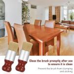 2Pcs Leather Brush, Leather Cleaning Brush with Wood Handle, Wood Sofa Repair Brushes, Salve Bruch for Furniture Home(Salve Not Include)