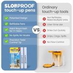 Slobproof Refillable Touch-Up Paint Pen, Mess-Free, Reusable Wall Paint Repair Tool, Precise Application, DIY Home Improvement, Furniture, Arts and Crafts, Patented Design, Easy Storage, Pack of 2