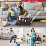 yookee home Cleaning Caddy for Cleaning Supplies Organizer Cleaning Carts on Wheels Cleaner Caddy for Cleaning Products Cleaning Tools Organizer Rolling Cleaning Bag for Housekeepers