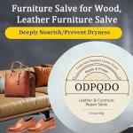 ODPQDO Leather Furniture Salve and Brush for Wood,Leather Repair Cream for Sofa,Car Seats,Wood Polish Wax for Home (2, Yellow)