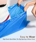 100 Pack (50Pairs) Shoe Covers Disposable Non-Slip, Waterproof Boot Covers with Compact Roll for Easy Storage, Plastic Shoe Covers for Indoor Use, Home Cleaning,Visting, One Size Fits Most