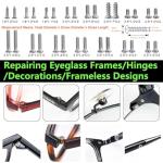 PFDHQS Eyeglass Repair Kit with Screws - All-in-One Glasses Repair Kit with Precision Screwdriver, Tweezers, Cleaning Cloth and Screws for Glasses - Compact & Portable (Small Kit)