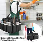 HODRANT Extra-Large Cleaning Caddy with EVA Hard Bottom, High Capacity Cleaning Supplies Organizer for Housekeeping & Home Work, Car Detailing Tools Tote Bag with Shoulder Strap, Patent Design