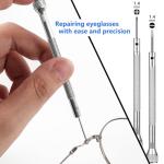 PFDHQS Eyeglass Repair Kit with Screws - All-in-One Glasses Repair Kit with Precision Screwdriver, Tweezers, Cleaning Cloth and Screws for Glasses - Compact & Portable (Small Kit)