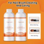 BEVINAS Nail Brush Cleaner 2 packs Nail Brush Cleaner for Gel Polish Nail Brush Cleaner Liquid for Acrylic with Glass Cup Nail Cleaning pads for DIY Salon at Home 8 Fl.Oz