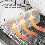 HOZETOKE Dishwasher Basket, 18/8 Food-Grade Stainless Steel Dishwasher Basket for Small Item, Bottle Accessories, Scoops, Forks, Chopsticks Cleaning, Silver