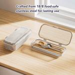 HOZETOKE Dishwasher Basket, 18/8 Food-Grade Stainless Steel Dishwasher Basket for Small Item, Bottle Accessories, Scoops, Forks, Chopsticks Cleaning, Silver