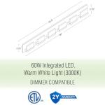 Kira Home Everett 48" Modern 6-Light 60W Integrated LED (360W eq.) Bathroom/Vanity Light, Rectangular Acrylic Lenses, Energy Efficient, Eco-Friendly, 3000k Warm White Light, Oil Rubbed Bronze Finish