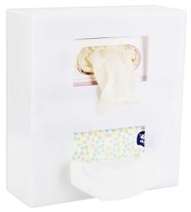 SimplyImagine Glove Box Dispenser Wall Mount - Double White Acrylic - Side-Load Design for Disposable Exam & Nitrile Gloves - For Medical, Garage & Home