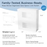 SimplyImagine Glove Box Dispenser Wall Mount - Double White Acrylic - Side-Load Design for Disposable Exam & Nitrile Gloves - For Medical, Garage & Home