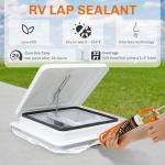 WELLUCK Self Leveling Lap Sealant White RV Roof Sealant, Flexible Repair Caulking Rubber Epdm for Camper Motorhomes Trailers, Secure Odorless Waterproof&UV All Weather Adhesive 10.3oz 2 Packs