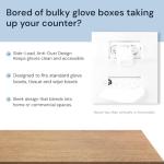 SimplyImagine Glove Box Dispenser Wall Mount - Double White Acrylic - Side-Load Design for Disposable Exam & Nitrile Gloves - For Medical, Garage & Home