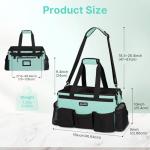 JKAOO Large Wearable Cleaning Caddy Bags, Cleaning Supplies Storage Bag with Handles and Adjustable Shoulder Strap and Removable Waist Straps,Waterproof Cleaning Tote for Home,Car,Office