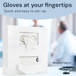 SimplyImagine Glove Box Dispenser Wall Mount - Double White Acrylic - Side-Load Design for Disposable Exam & Nitrile Gloves - For Medical, Garage & Home